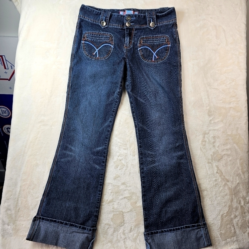 Apollo Jeans Denim Junior’s 13/14 Retro 70s Flare Color Stitch